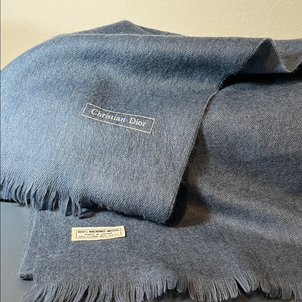 Dior Soft Gray Merino Wool Scarf